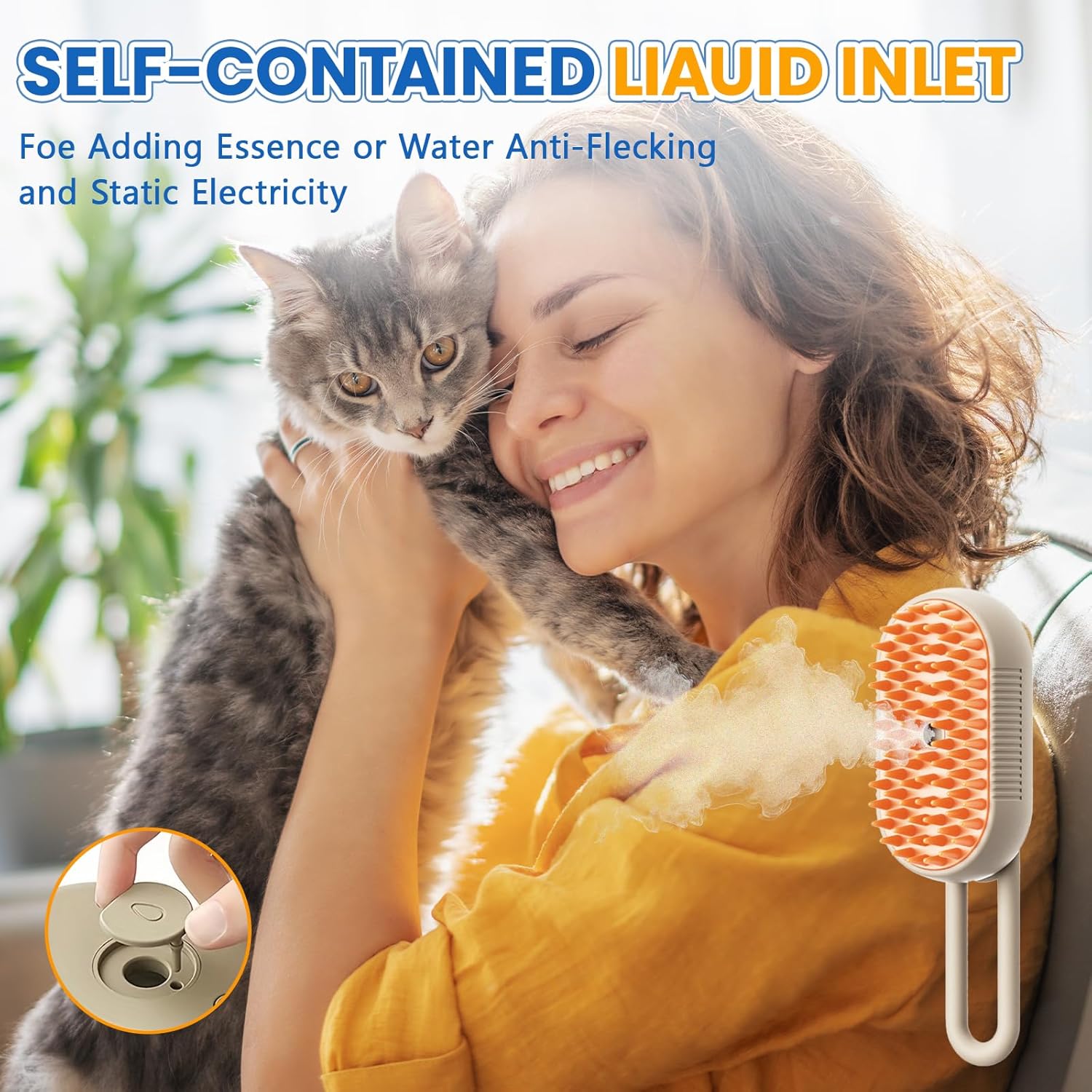 4-in-1 Cat & Dog Steam Grooming Brush – Rechargeable Anti-Static Shedding & Cleaning Tool