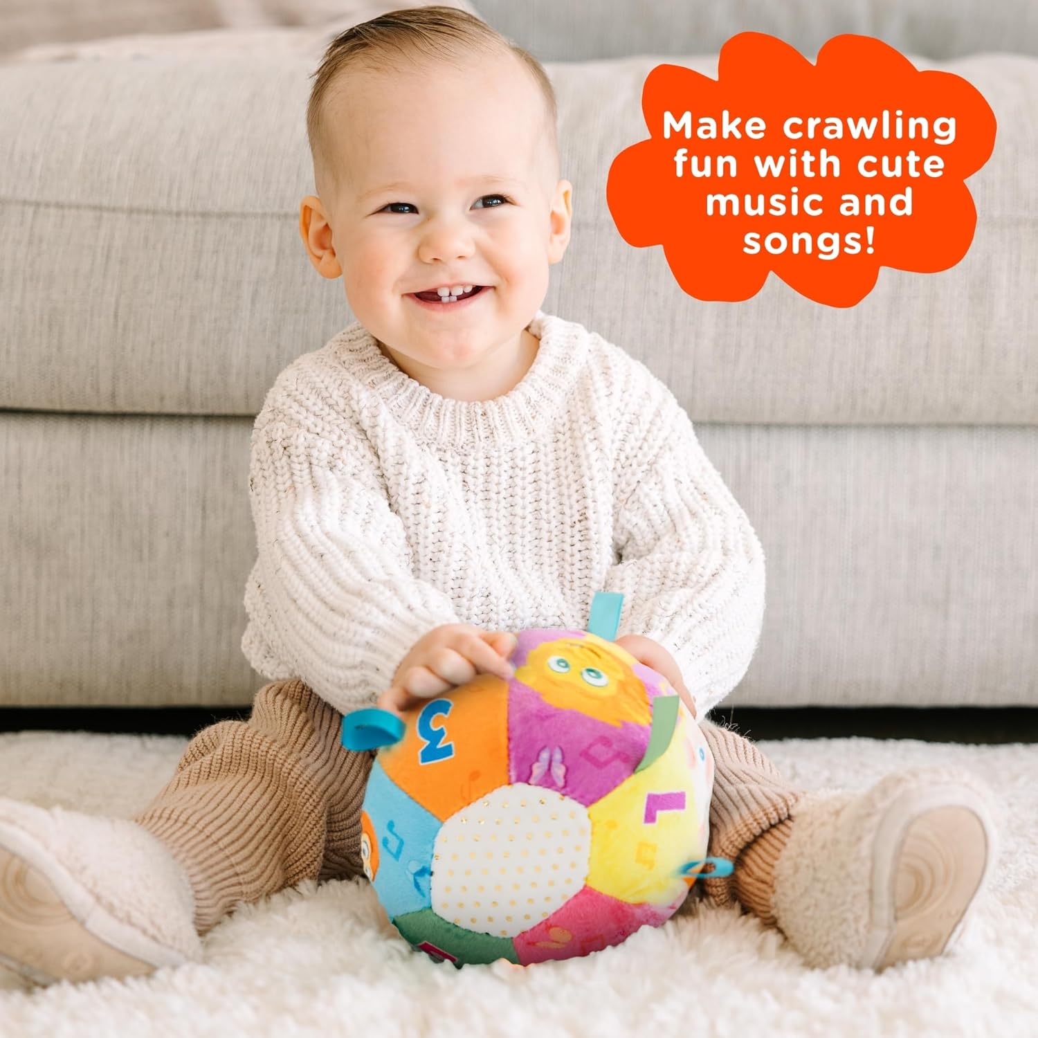 Interactive Baby Sensory Ball Toy – Musical Motion-Activated Plush Toy