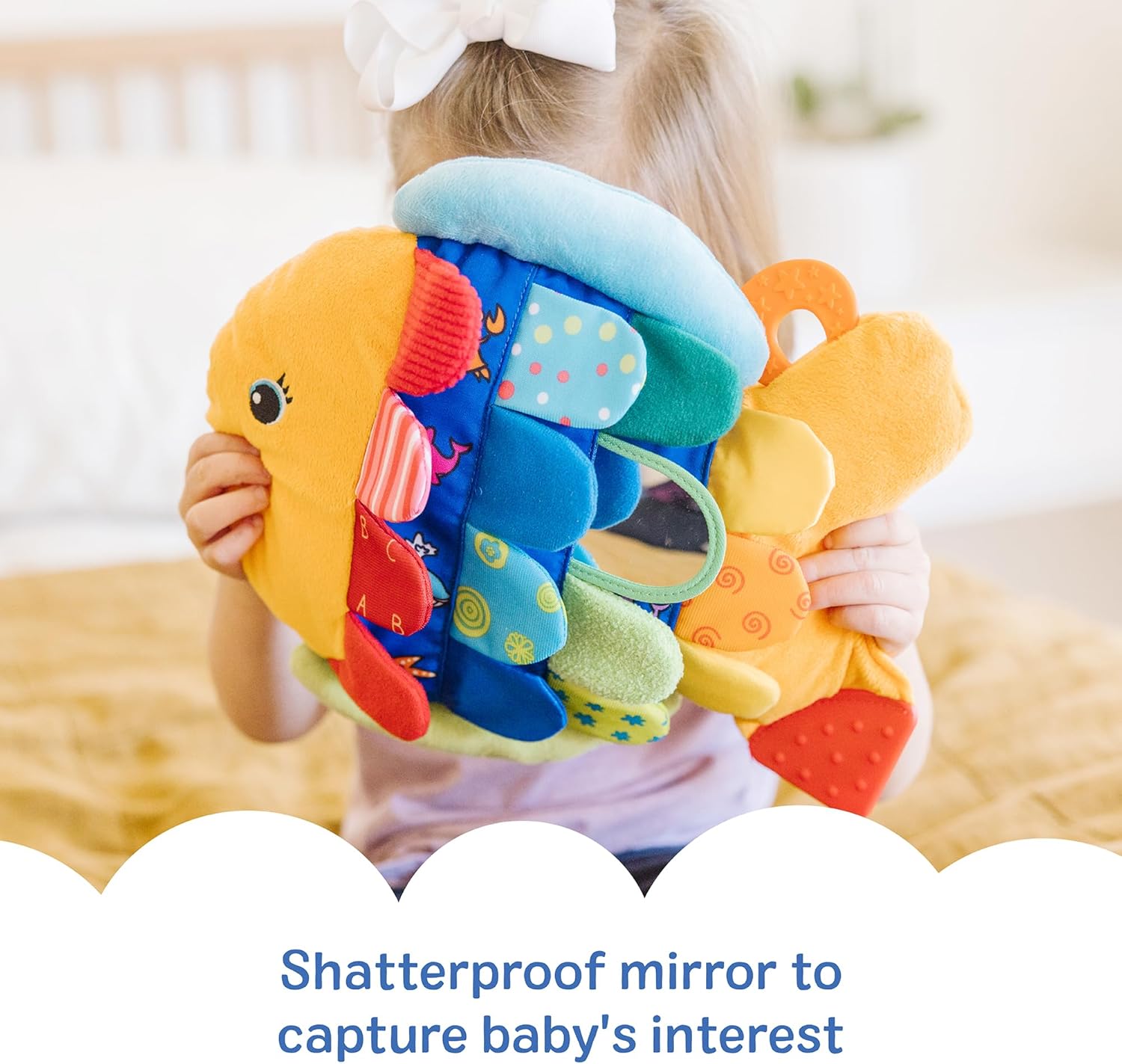 Flip Fish Soft Baby Sensory Toy – Crinkle, Mirror & Plush Activity Toy