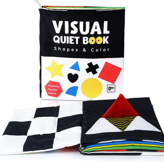 High Contrast Sensory Baby Book – Black & White Crinkle Toy with Touch & Feel Pages for Infants and Newborns