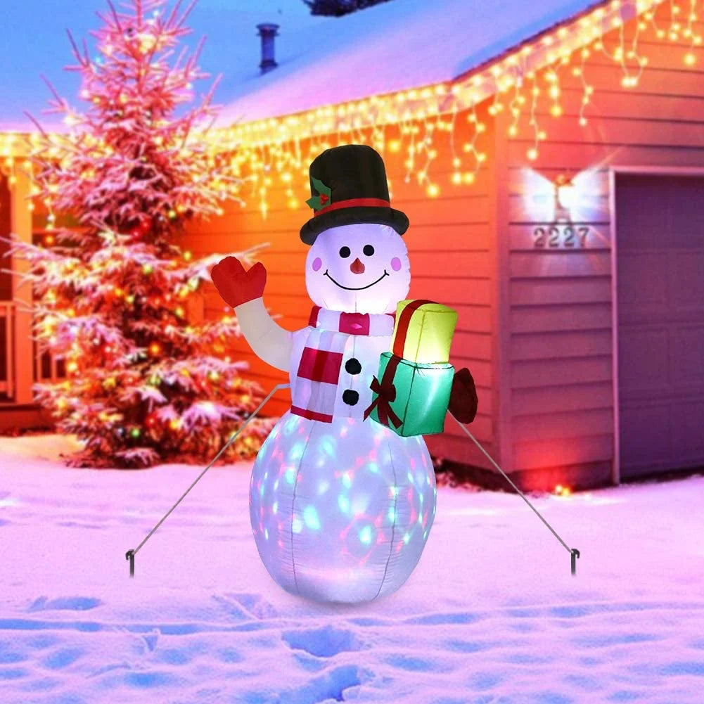 5FT Light-Up Snowman Inflatable – Outdoor Christmas Decoration with Rotating LED Lights