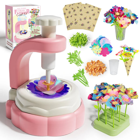 Fabric Flower Bouquet Craft Kit – DIY Handmade Toy for Kids, Creative Market Playset, Perfect Birthday & Holiday Gift