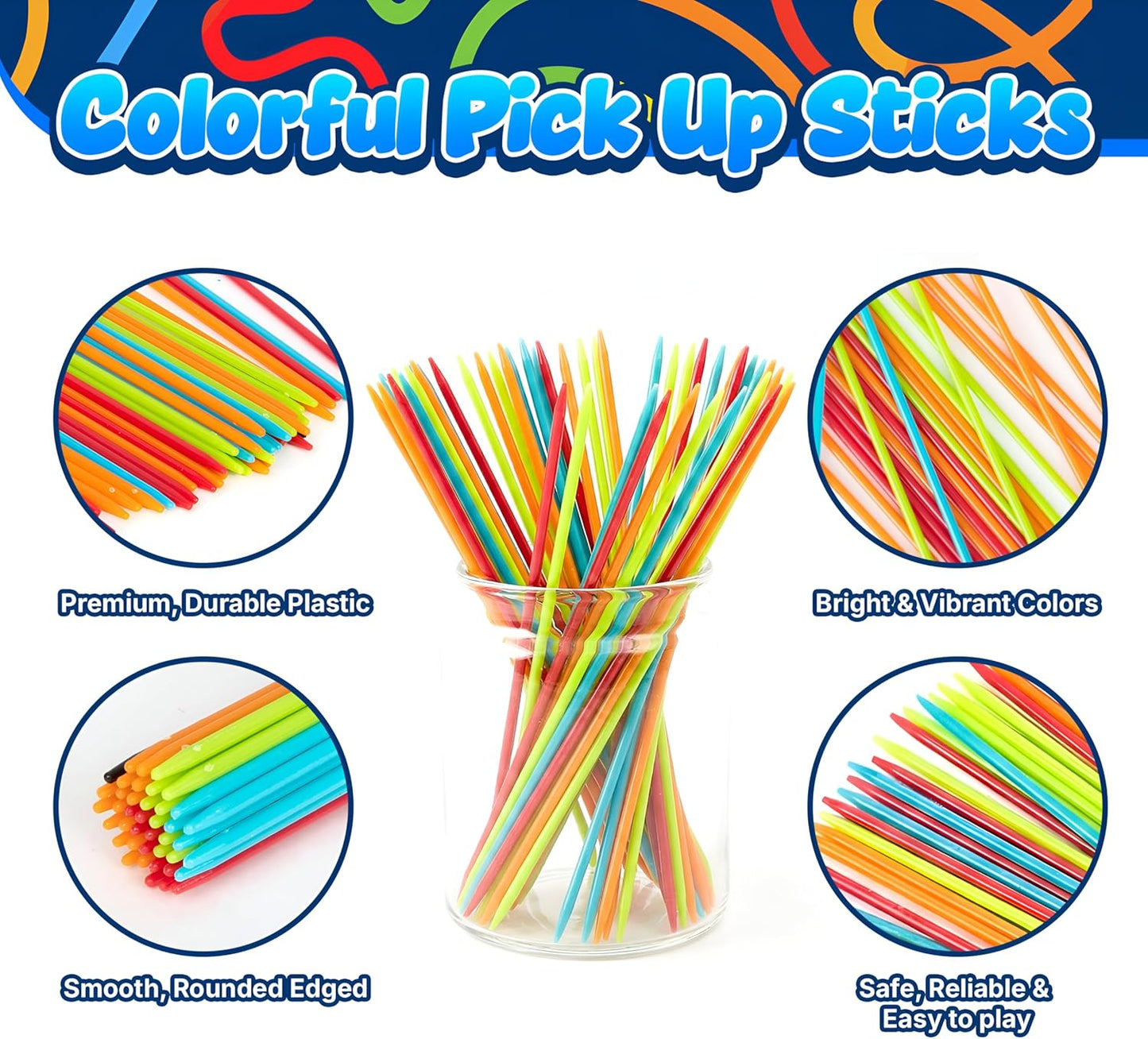 Classic Pick-Up Sticks Game | Colorful Family Fun Set