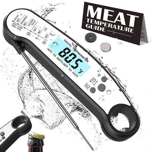 Instant Read Meat Thermometer – Digital Food Thermometer for Grilling, BBQ, Kitchen & Outdoor Cooking