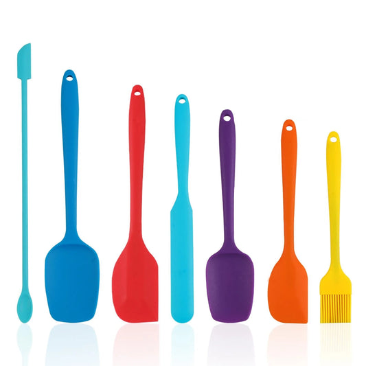 7-Piece Silicone Spatula Set – Heat-Resistant, BPA-Free, Non-Stick Kitchen Utensils for Baking & Cooking