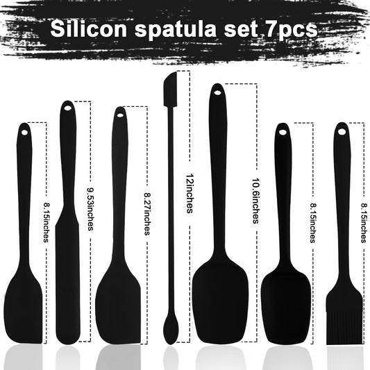 7-Piece Silicone Spatula Set – Heat-Resistant, BPA-Free, Non-Stick Kitchen Utensils for Baking & Cooking