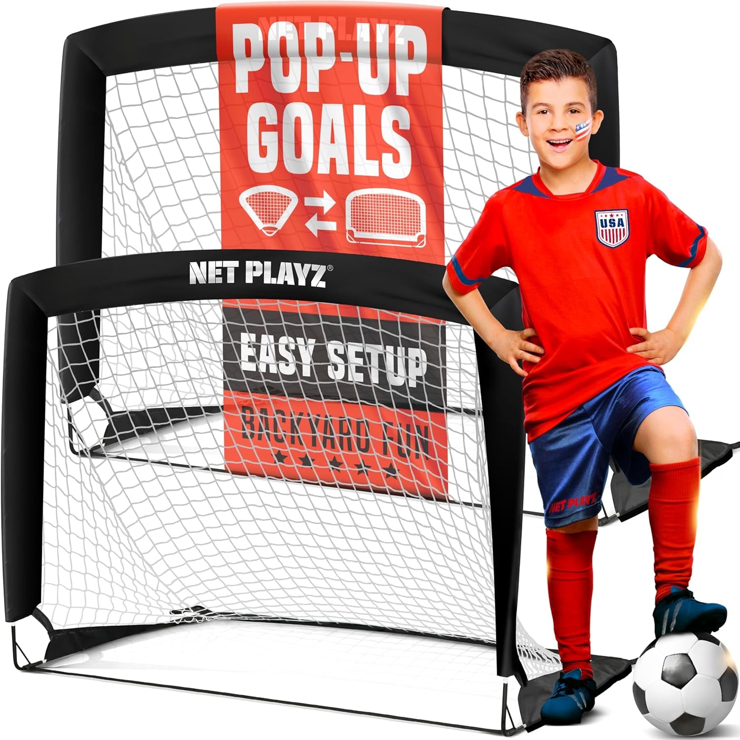 4Ftx3Ft Easy Fold-Up Portable Training Soccer Goal, 36" D X 48" W X 36" H