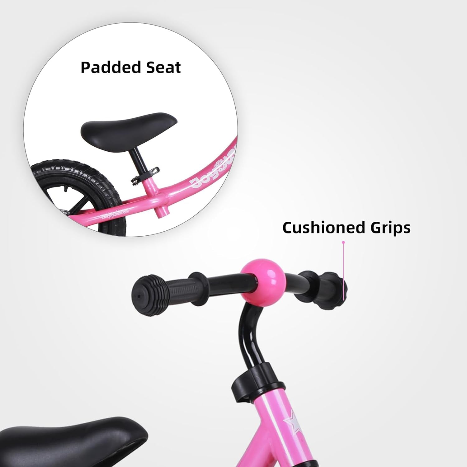 Toddler Balance Bike – No Pedal Kids Bike for Ages 18 Months to 5 Years with Adjustable Seat & Handlebar (Pink and Blue)