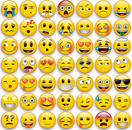 Cute Emoji Refrigerator Magnets – 54-Piece Strong Decorative Magnets for Locker, Whiteboard, Kitchen, and Classroom