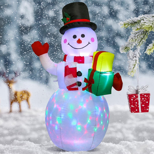 5FT Light-Up Snowman Inflatable – Outdoor Christmas Decoration with Rotating LED Lights