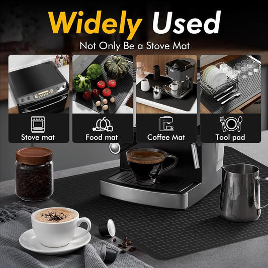 Silicone Glass Top Stove Cover – 28x20 Inch Heat-Resistant Cooktop Protector & Kitchen Drying Mat