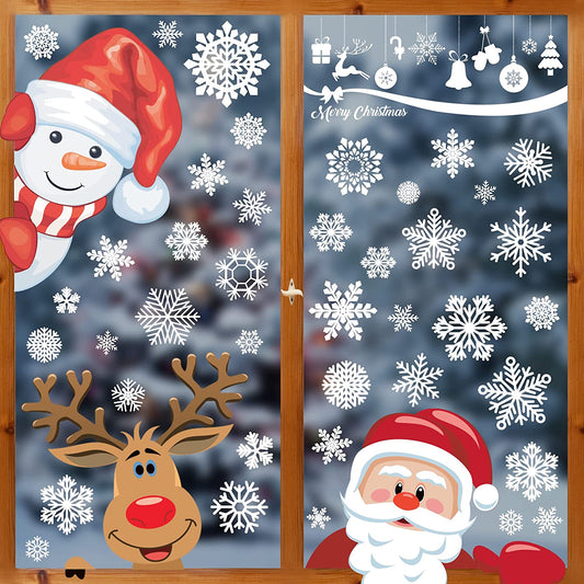 Holiday Window Clings –   Cute Reusable Christmas Characters for Festive Home and Office Décor