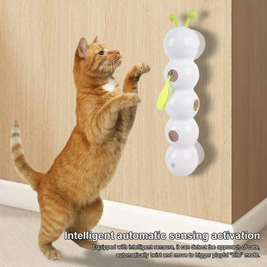 Motion-Activated Caterpillar Cat Toy – USB Rechargeable Automatic Toy with Tail for Indoor Cats & Kittens