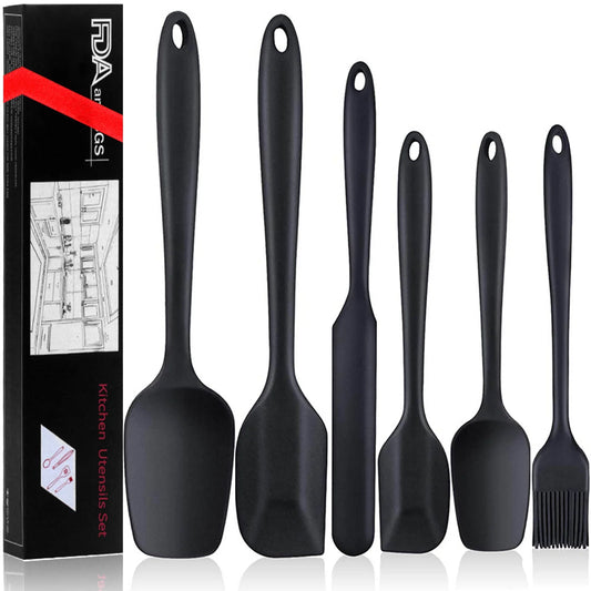Premium Silicone Spatula Set – 6 Heat-Resistant Non-Stick Cooking & Baking Utensils with Stainless Core | Easy to Clean, Dishwasher Safe