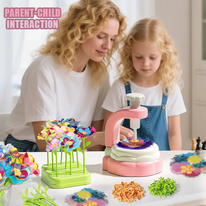 Fabric Flower Bouquet Craft Kit – DIY Handmade Toy for Kids, Creative Market Playset, Perfect Birthday & Holiday Gift