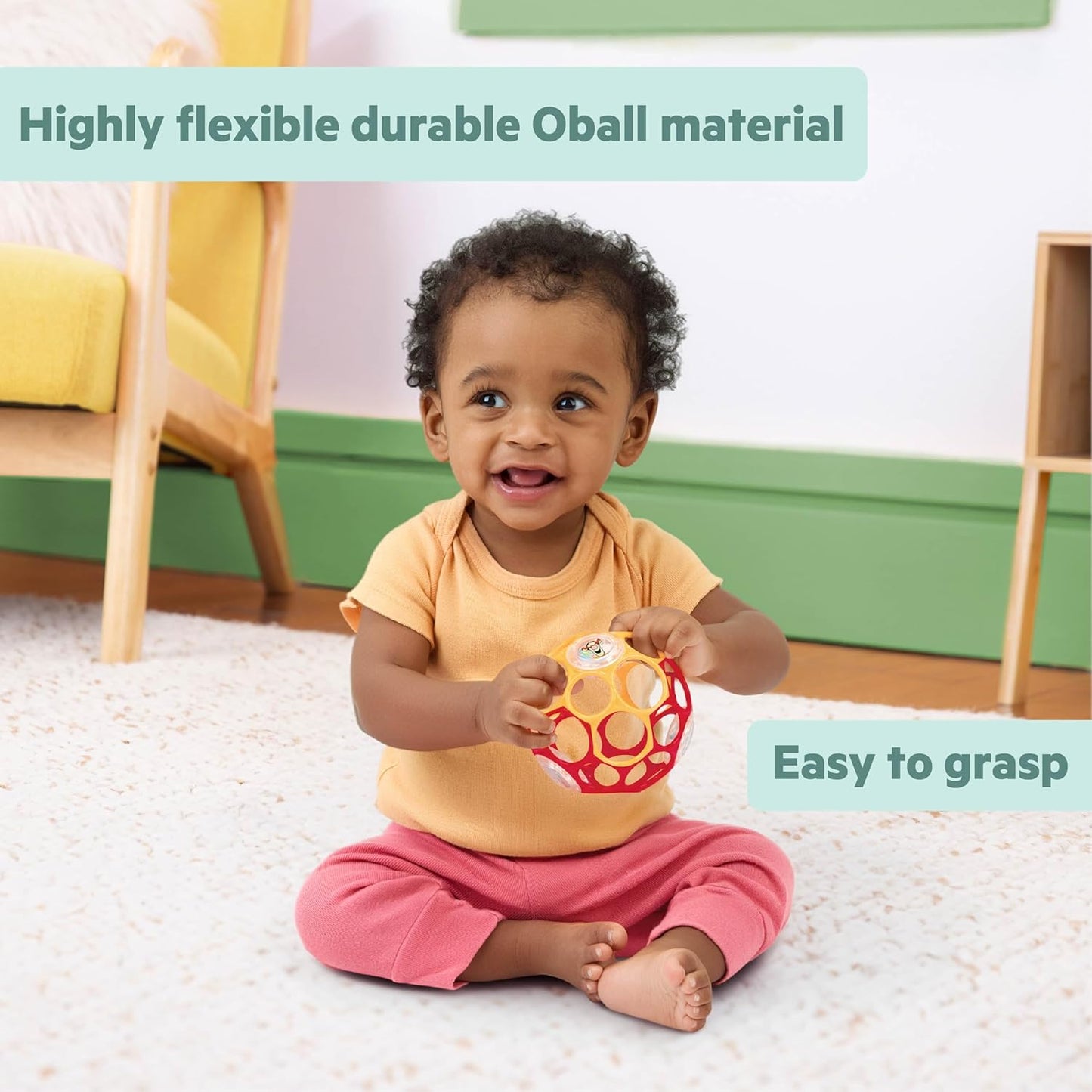 Easy-Grasp Baby Sensory Rattle Ball – Soft & Lightweight Infant Toy