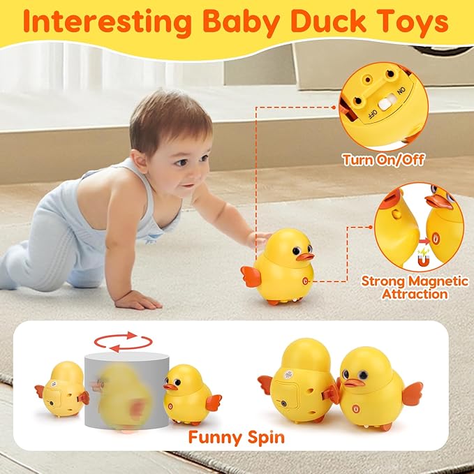Musical Duck Family Baby Toy – Light-Up Crawling & Sensory Activity Set
