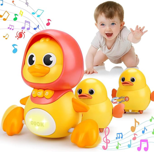 Musical Duck Family Baby Toy – Light-Up Crawling & Sensory Activity Set