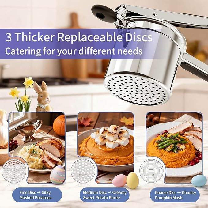 Stainless Steel Potato Ricer | Smooth & Fluffy Results