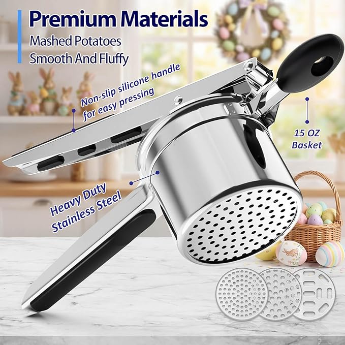 Stainless Steel Potato Ricer | Smooth & Fluffy Results
